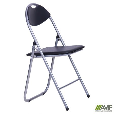 Стілець офісний розкладний AMF Джокер алюм ПВХ чорний (028212)